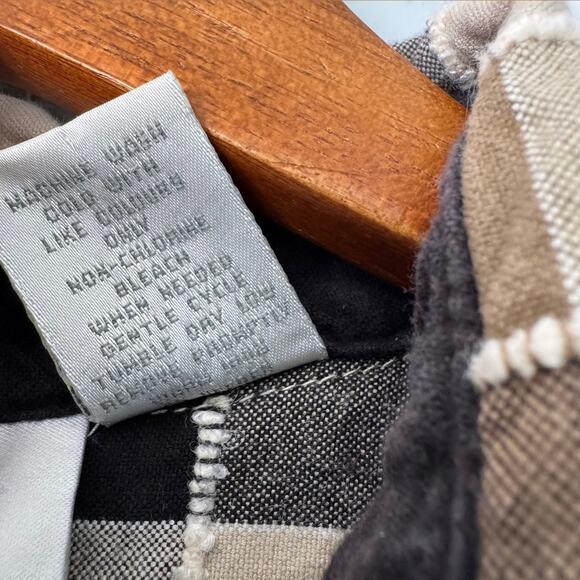 Christopher & Banks Brown and Black Plaid Button Up Denim Jacket Size Large - Picture 4 of 5